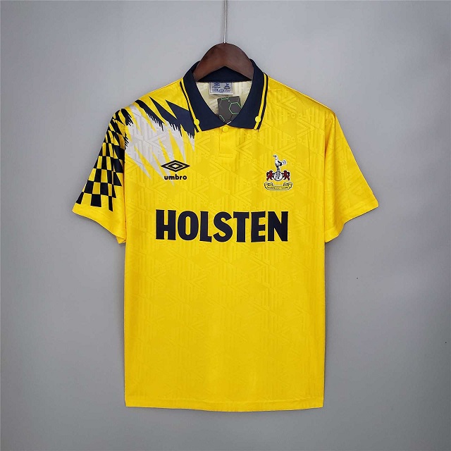 AAA Quality Tottenham 92/94 Away Yellow Soccer Jersey